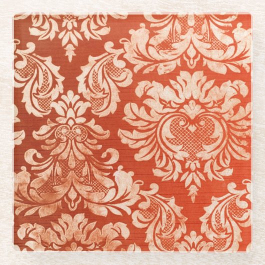 Achtergrond van Floral behang Glazen Onderzetter (Voorkant)