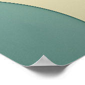 Achtergrond van gebogen vormen in beige en groen poster (Hoek)