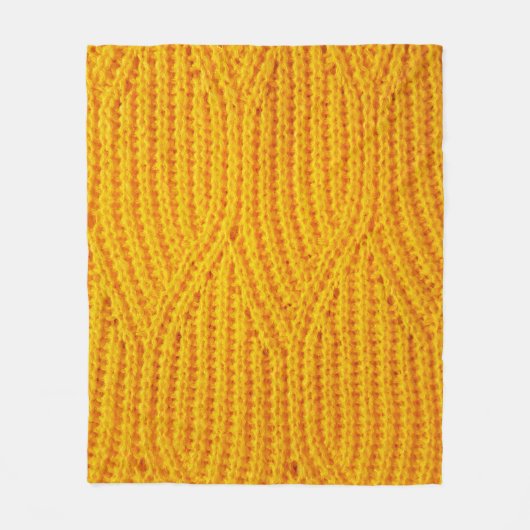 Achtergrond van geel breiswerk fleece deken (Voorkant)