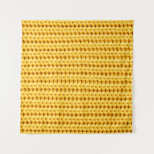 Achtergrond van geel gebreide wollen stof wandkleed (Voorkant)