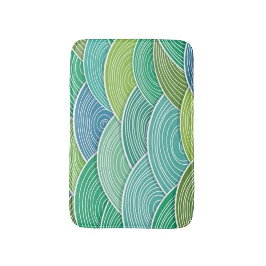 Achtergrond van gekrulde abstracte groene golven badmat (Voorkant Verticaal)