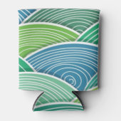 Achtergrond van gekrulde abstracte groene golven blikjeskoeler (Voorkant)