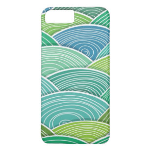 Achtergrond van gekrulde abstracte groene golven Case-Mate iPhone case