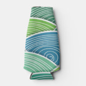 Achtergrond van gekrulde abstracte groene golven flesjeskoeler (Voorkant)