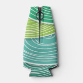 Achtergrond van gekrulde abstracte groene golven flesjeskoeler (Achterkant)