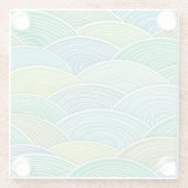 Achtergrond van gekrulde abstracte groene golven glazen onderzetter (Achterkant)