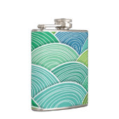 Achtergrond van gekrulde abstracte groene golven heupfles (Rechts)