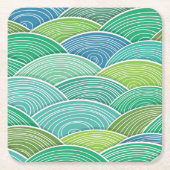 Achtergrond van gekrulde abstracte groene golven kartonnen onderzetters (Voorkant)