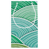 Achtergrond van gekrulde abstracte groene golven klein cadeauzakje (Achterkant)