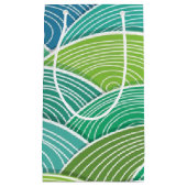 Achtergrond van gekrulde abstracte groene golven klein cadeauzakje (Voorkant)