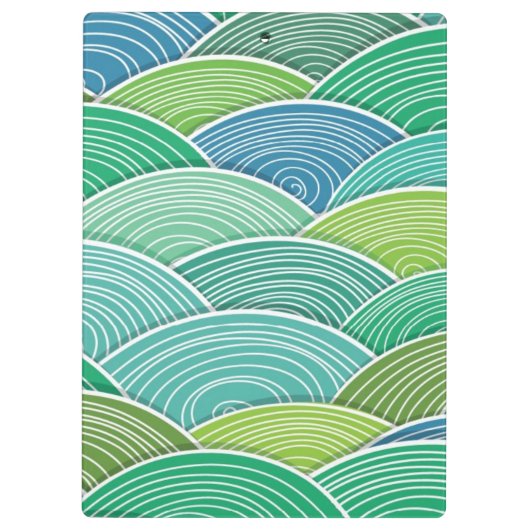 Achtergrond van gekrulde abstracte groene golven klembord (Achterkant)