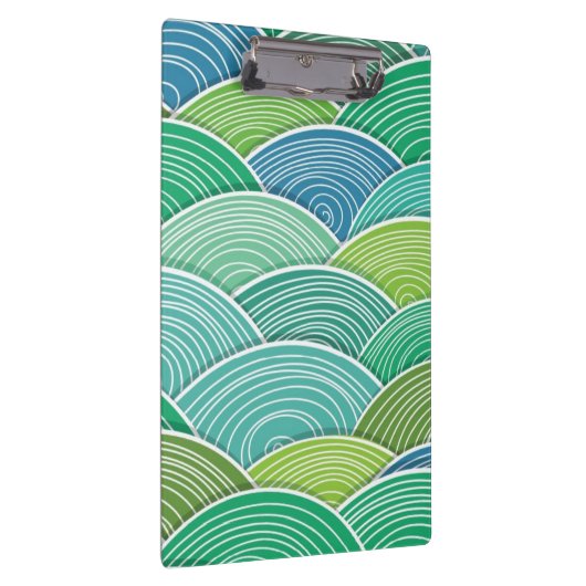 Achtergrond van gekrulde abstracte groene golven klembord (Rechts)