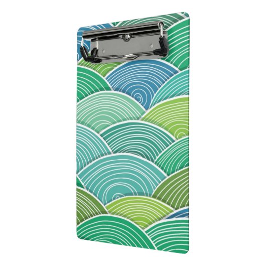 Achtergrond van gekrulde abstracte groene golven mini klembord (Angled2)