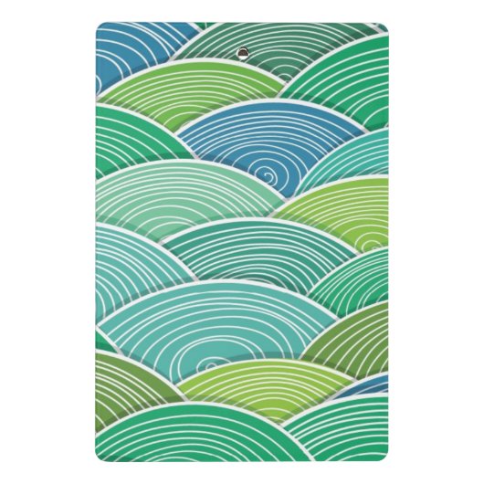 Achtergrond van gekrulde abstracte groene golven mini klembord (Achterkant)