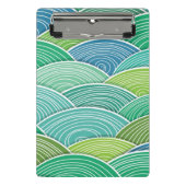 Achtergrond van gekrulde abstracte groene golven mini klembord (Voorkant)