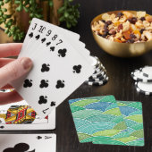 Achtergrond van gekrulde abstracte groene golven pokerkaarten (Insitu)