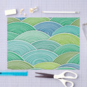 Achtergrond van gekrulde abstracte groene golven tissuepapier (Craft)