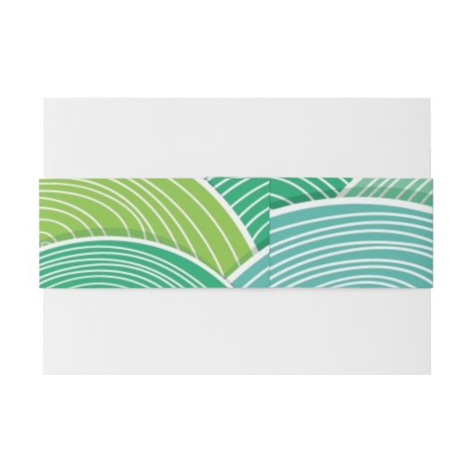 Achtergrond van gekrulde abstracte groene golven uitnodigingen wikkel (Achterkant Voorbeeld)