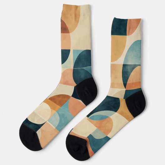 Achtergrond van geometrische vormen in blues en br sokken (Links)