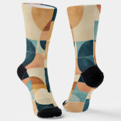 Achtergrond van geometrische vormen in blues en br sokken (Gebogen)