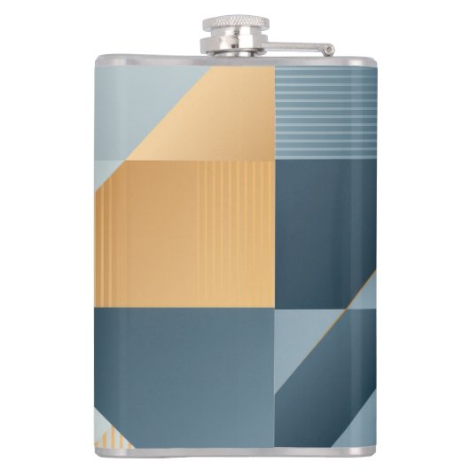 Achtergrond van geometrische vormen in grijs heupfles (Achterkant)