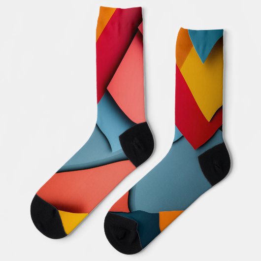 Achtergrond van geometrische vormen in heldere kle sokken (Links)