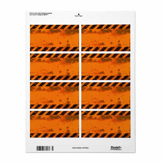 Achtergrond van gevarenstaven etiket (Full Sheet)