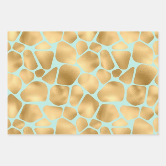 Achtergrond van gouden Giraffe Inpakpapier Vel (Voorkant 3)