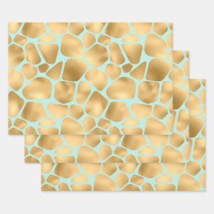 Achtergrond van gouden Giraffe Inpakpapier Vel