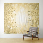 Achtergrond van gouden winter in het nieuwjaarsfee wandkleed (In Situ (horizontaal))