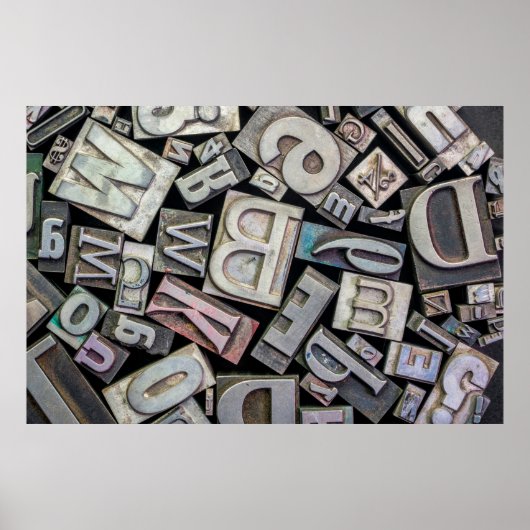 achtergrond van grijnletterdruk poster (Voorkant)