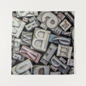 achtergrond van  grijnletterdruk wandkleed (Voorkant)