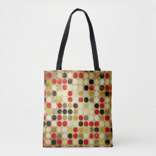 achtergrond van grijs papier met gekleurde cirkelv tote bag