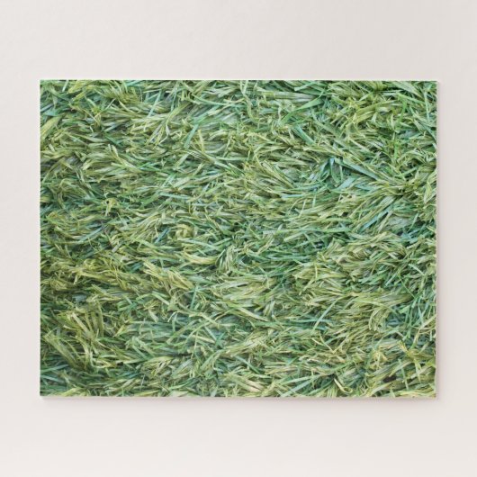 Achtergrond van groene kunststof of onechte gras legpuzzel (Horizontaal)