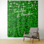 Achtergrond van groene muur - Twinking Lights Wedd Wandkleed (In situ)