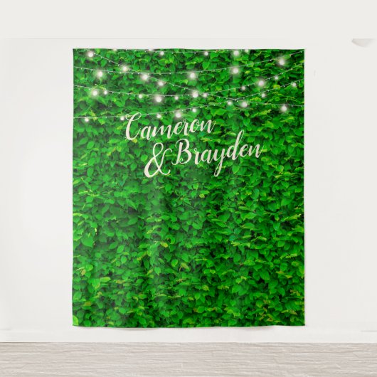 Achtergrond van groene muur - Twinking Lights Wedd Wandkleed (Voorkant)