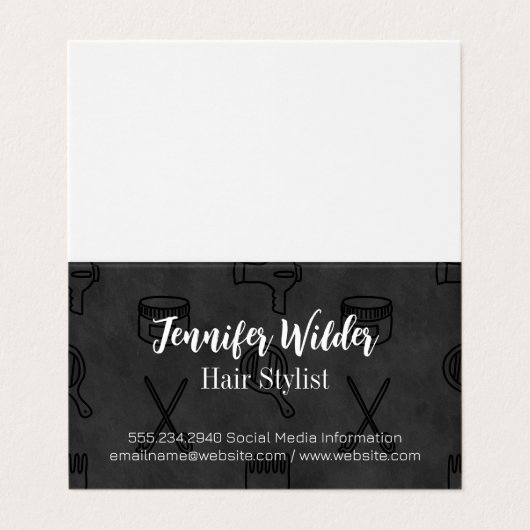 Achtergrond van haarstylist visitekaartje (Buitenkant ongevouwen)