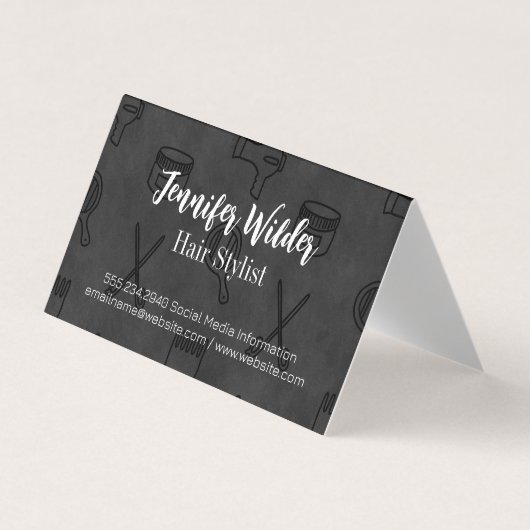 Achtergrond van haarstylist visitekaartje (Voorkant)