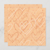 Achtergrond van hart en stip, uitnodiging (Voorkant / Achterkant)