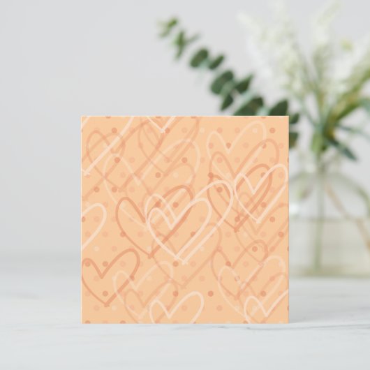 Achtergrond van hart en stip, uitnodiging (Staand voorkant)