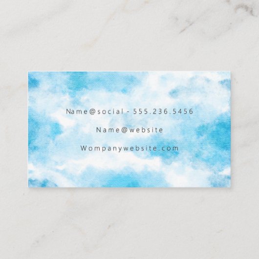 Achtergrond van hedendaagse blauwe Waterverf Visitekaartje (Achterkant)