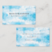 Achtergrond van hedendaagse blauwe Waterverf Visitekaartje (Voorkant / Achterkant)