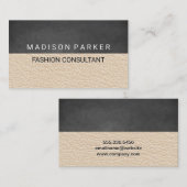 Achtergrond van hedendaagse textielleer visitekaartje (Voorkant / Achterkant)