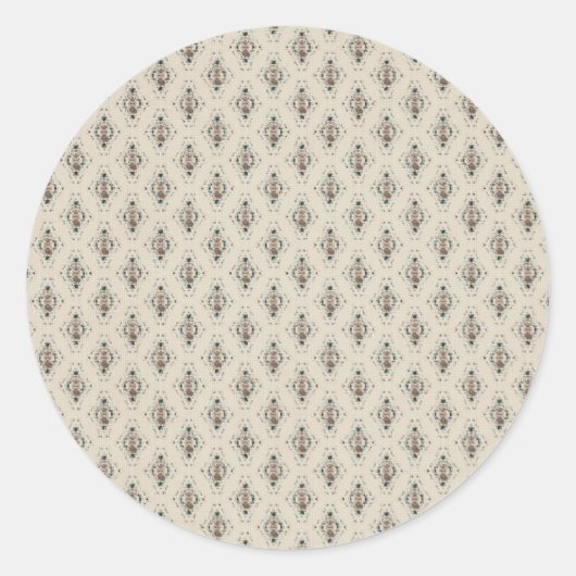 Achtergrond van het Cream Pattern Ronde Sticker (Voorkant)