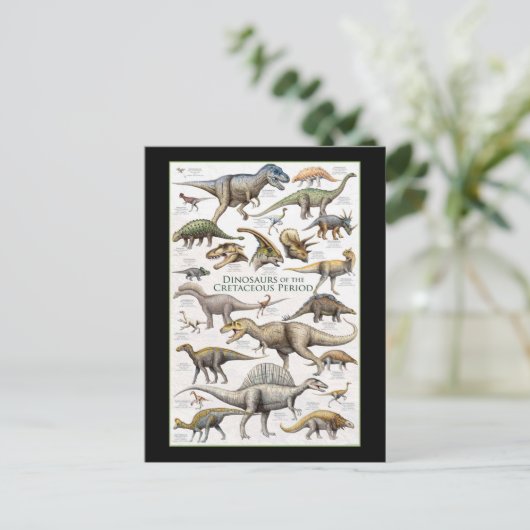 Achtergrond van het diagram Dinosaur Briefkaart (Staand voorkant)