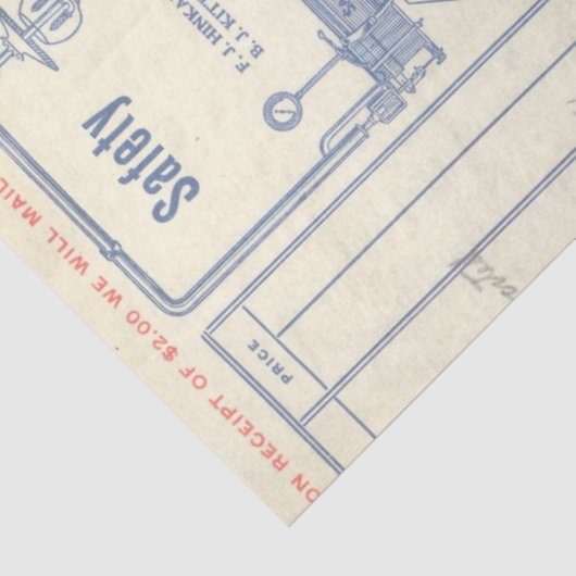 Achtergrond van het journaal: ontlepagina tissuepapier (Detail)