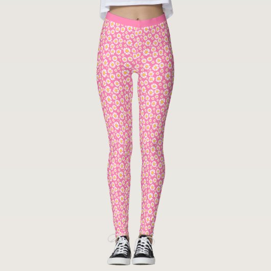 Achtergrond van het lasterpatroon van Daisy Flower Leggings (Voorkant)