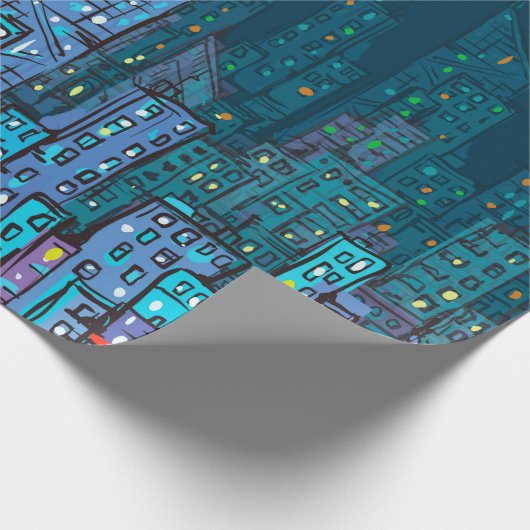 Achtergrond van het nachtcityscape. Handtekening i Cadeaupapier (Hoek)