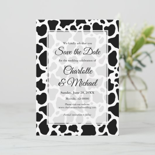 Achtergrond van het Patroon van de koe sparen de A (Staand voorkant)