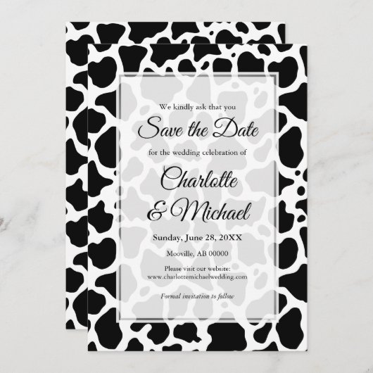 Achtergrond van het Patroon van de koe sparen de A (Voorkant / Achterkant)